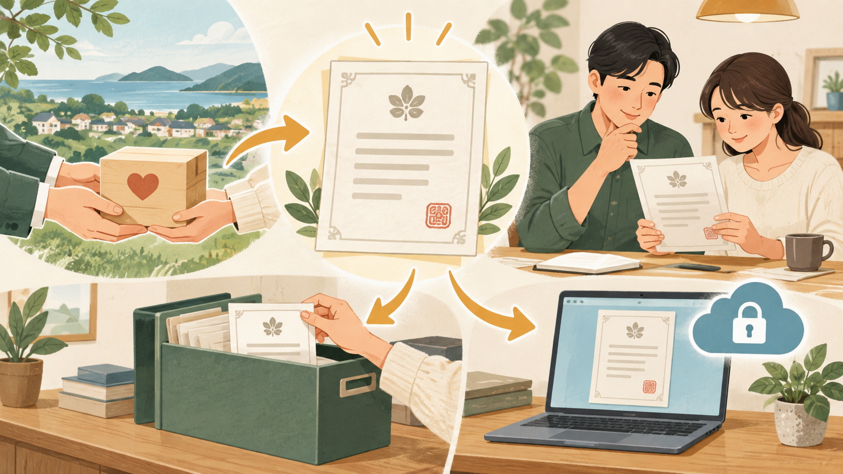 寄附金受領証明書とは｜保管と確認の基本の中心となる仕組みを表した図。控除手続きで使う証明書の役割を解説します。